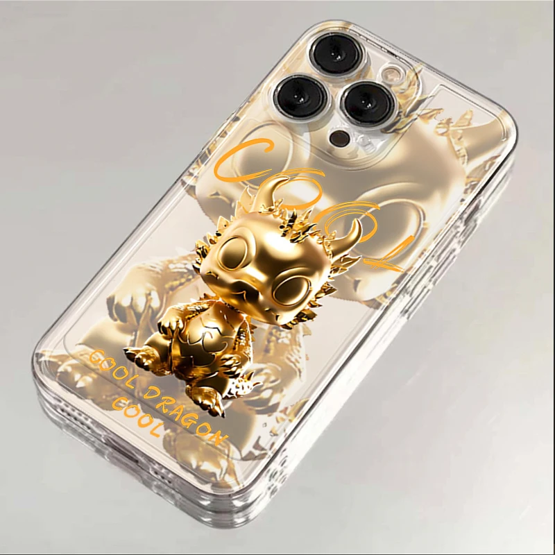 炫酷金属龙iPhone15ProMax手机壳苹果14PRO透明13新年12 11全包xr
