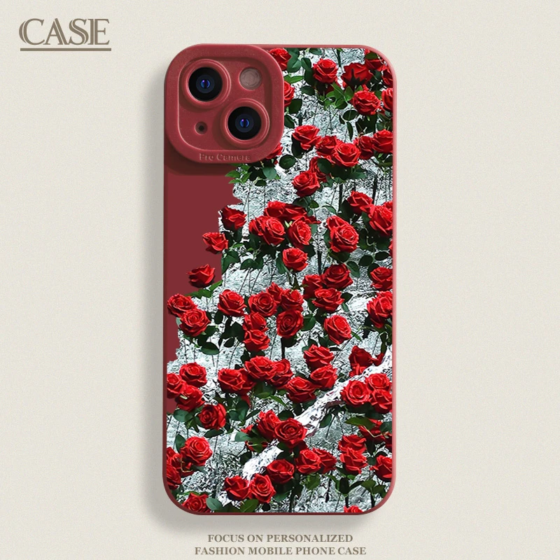 冰川玫瑰iPhone15ProMax手机壳14苹果13硅胶12全包78p女男11xs/xr