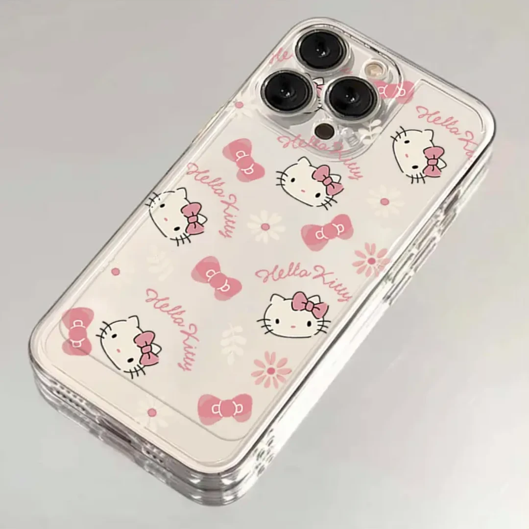 满屏粉凯蒂iPhone15ProMax手机壳苹果14PRO透明13新年12 11全包xs