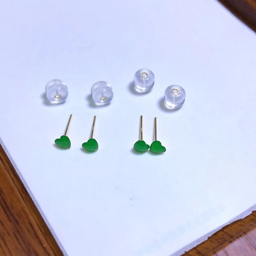 「戴琴珠宝」YZ2285-18K金耳钉绿色配件-JS (多样性发其一)