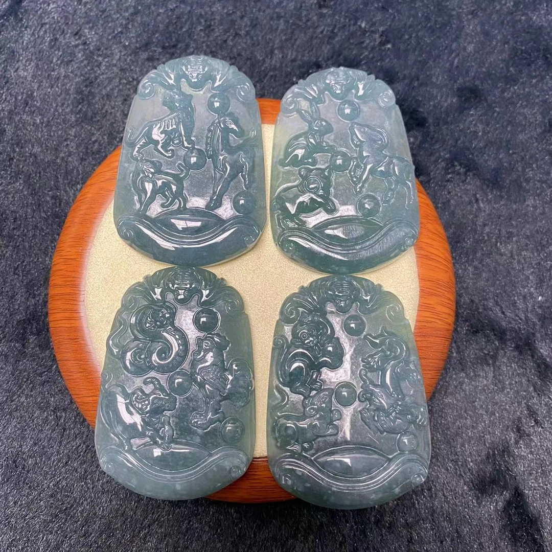 「戴琴珠宝」W82-翡翠十二生肖三合局（多样性发其一）