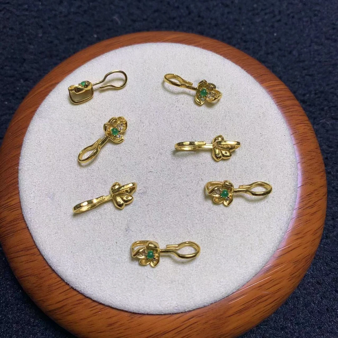 925银银制品 「戴琴珠宝」FR4305-金色花型扣头发其一