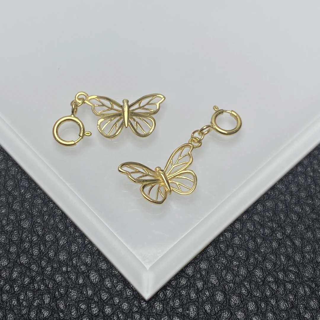 「戴琴珠宝」YZ3036-18K金蝴蝶Q字扣配件-JSH(多样性发其一)