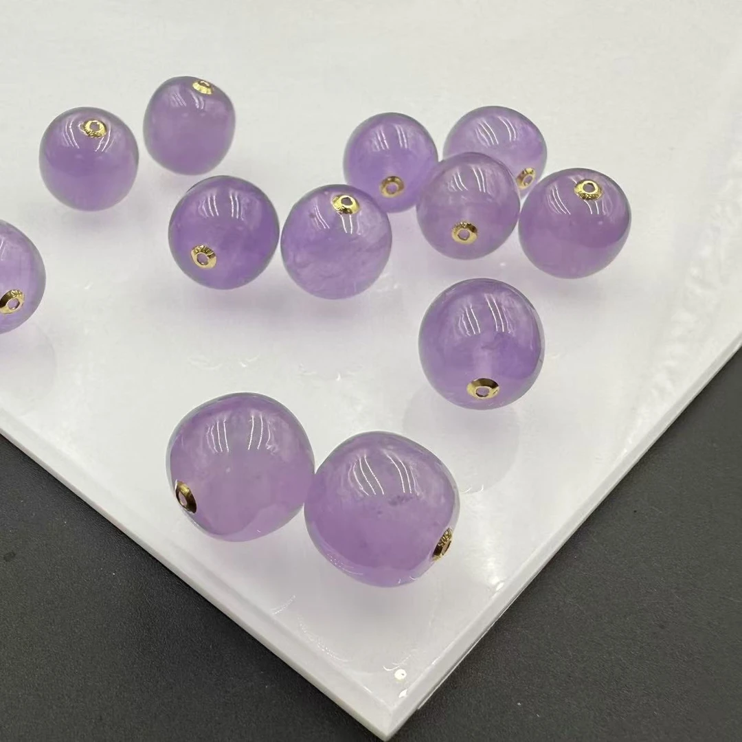 「戴琴珠宝」FR5617-紫晶13mm左右18K镶嵌单珠（多样性发其一）