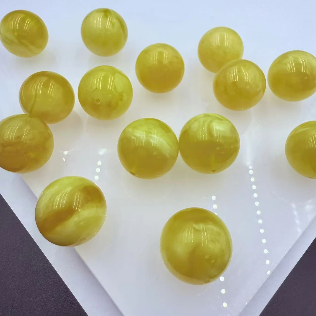 「戴琴珠宝」FR5608-蜜蜡19mm左右通孔单珠（多样性发其一）