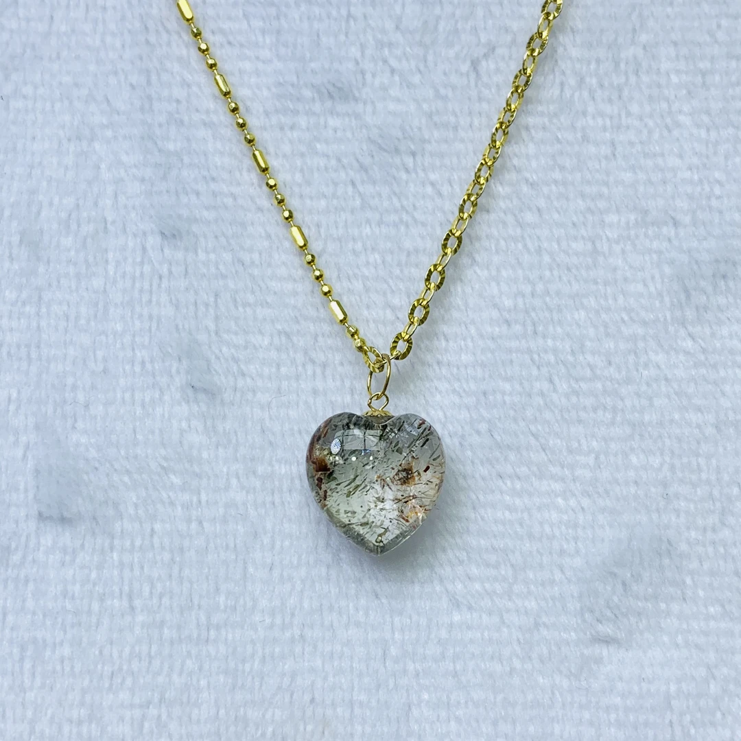 「戴琴珠宝」FR4273-18k金镶黑金超七爱心吊坠不含链