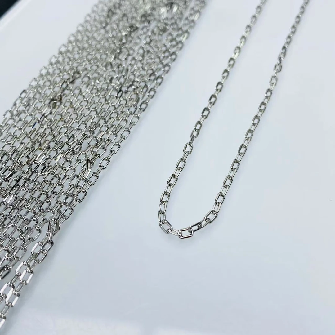 链子925银 「戴琴珠宝」FR5035-银色方块链18寸-010034