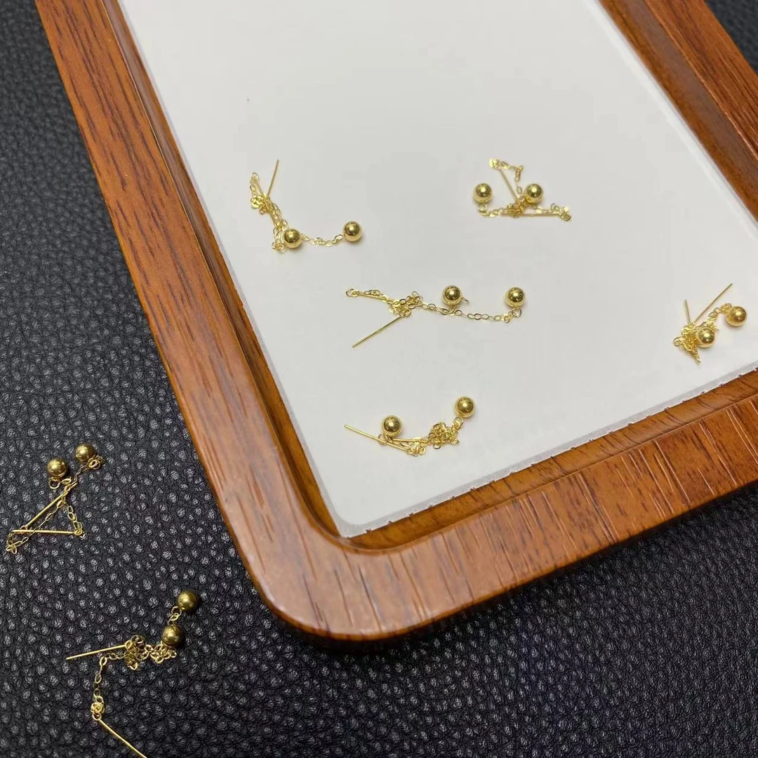 「戴琴珠宝」YZ2282-18k金3mm豆豆耳线-JS(多样性发其一)