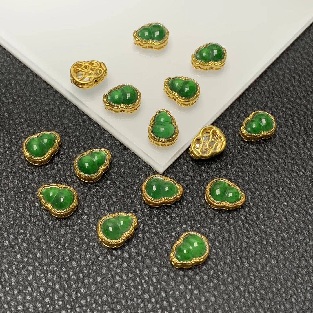 「戴琴珠宝」YZ1851-翡翠葫芦18K金镶嵌配饰YF(多样性发其一)