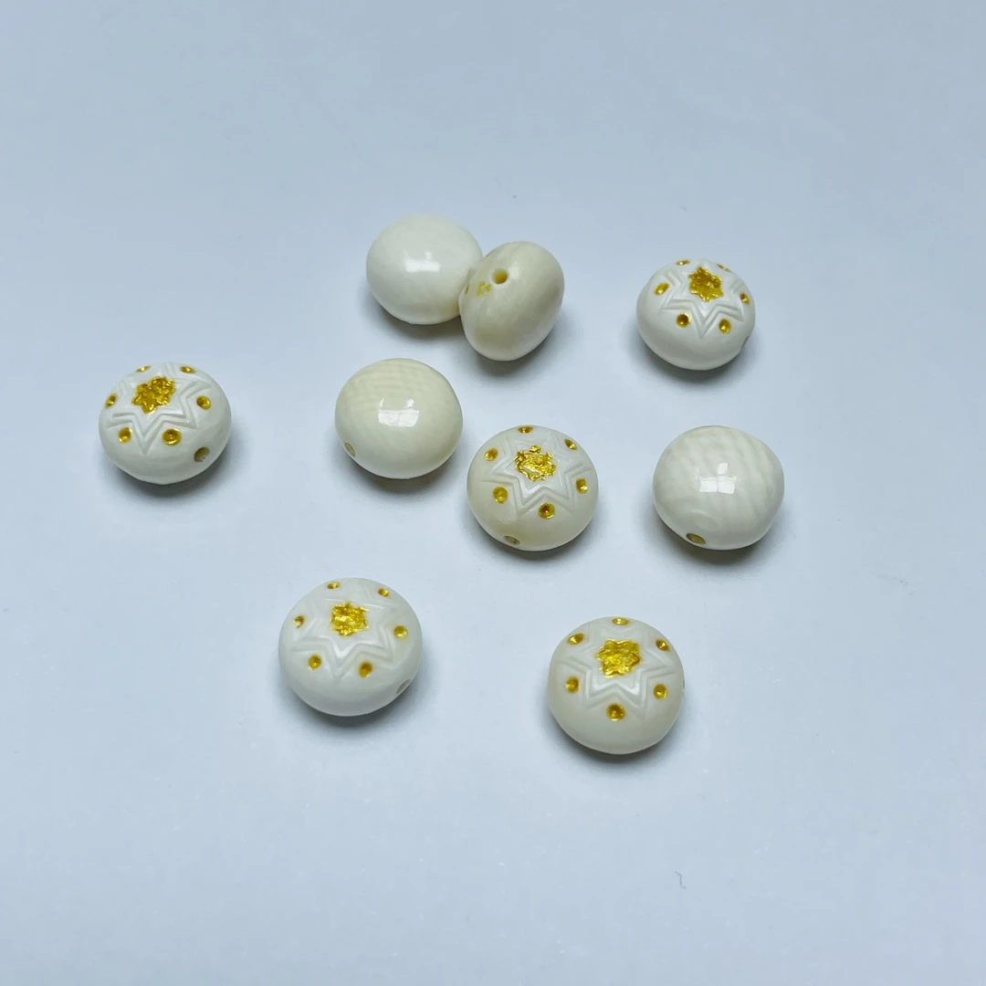 「戴琴珠宝」FR5087-猛犸牙天坛星通孔配饰（多样性发其一）