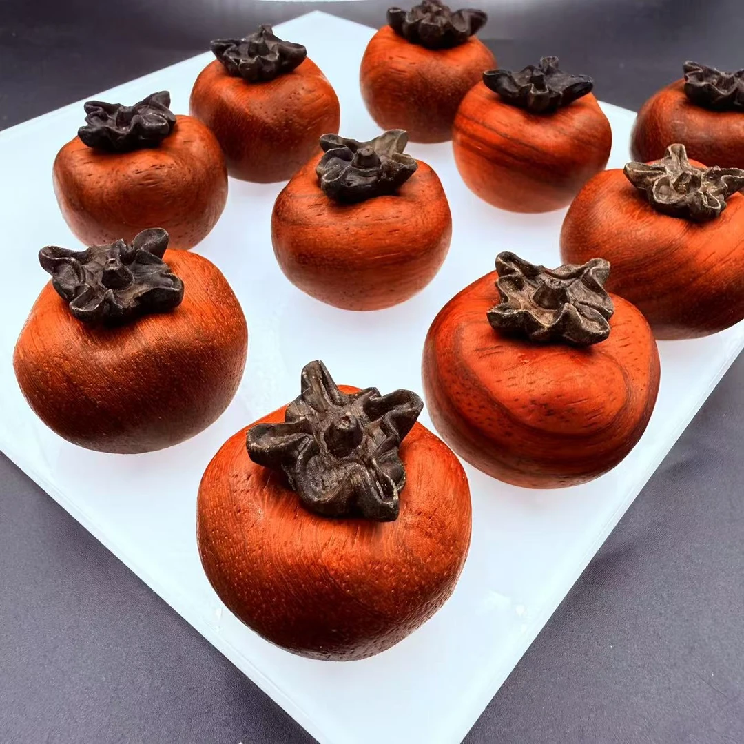 「戴琴珠宝」FR5397-檀木柿子把件摆件（多样性发其一）