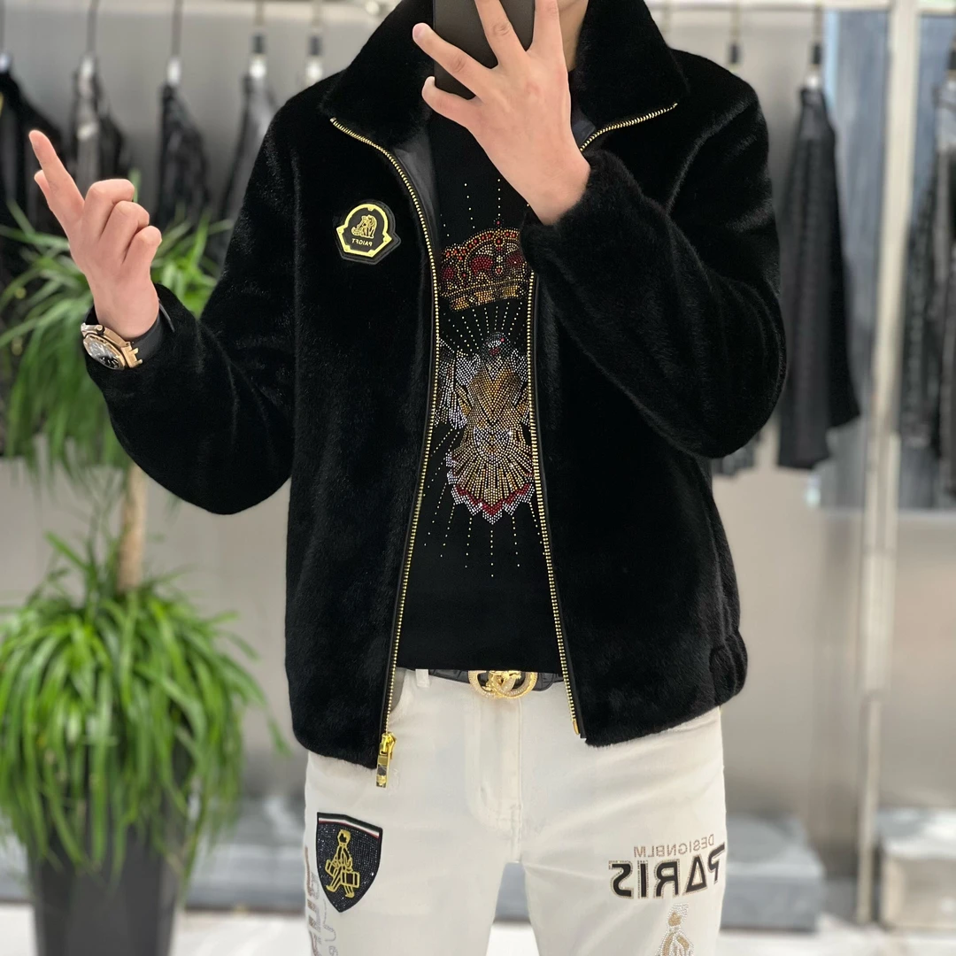 【男狼甄选】冬季外穿修身保暖欧货精品时尚潮流百搭立领 外套