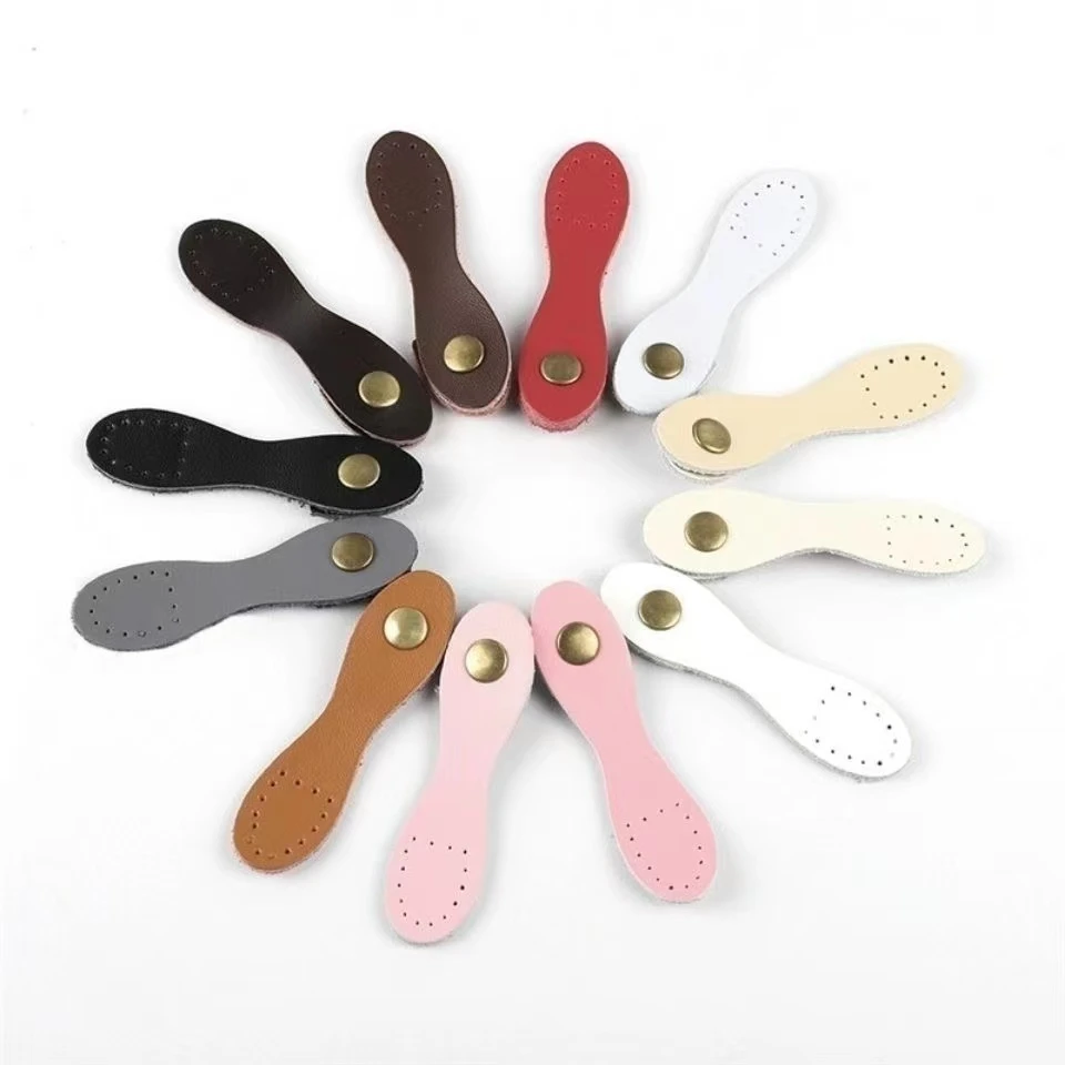 真皮手工编织包包配件皮搭扣皮按扣diy手工包包配件皮扣环扣