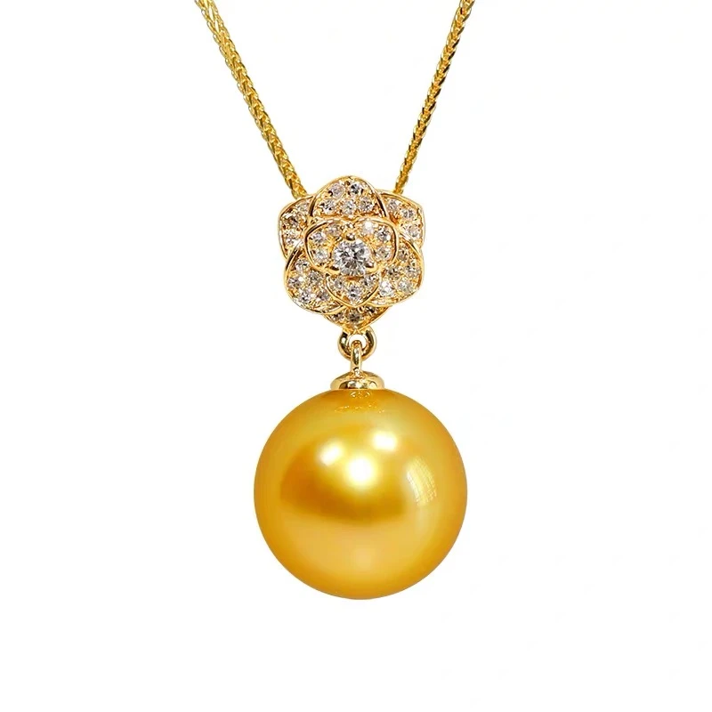 【冲刺十万粉】金龙王南洋金珠肖邦链吊坠15-16mmk金扣头