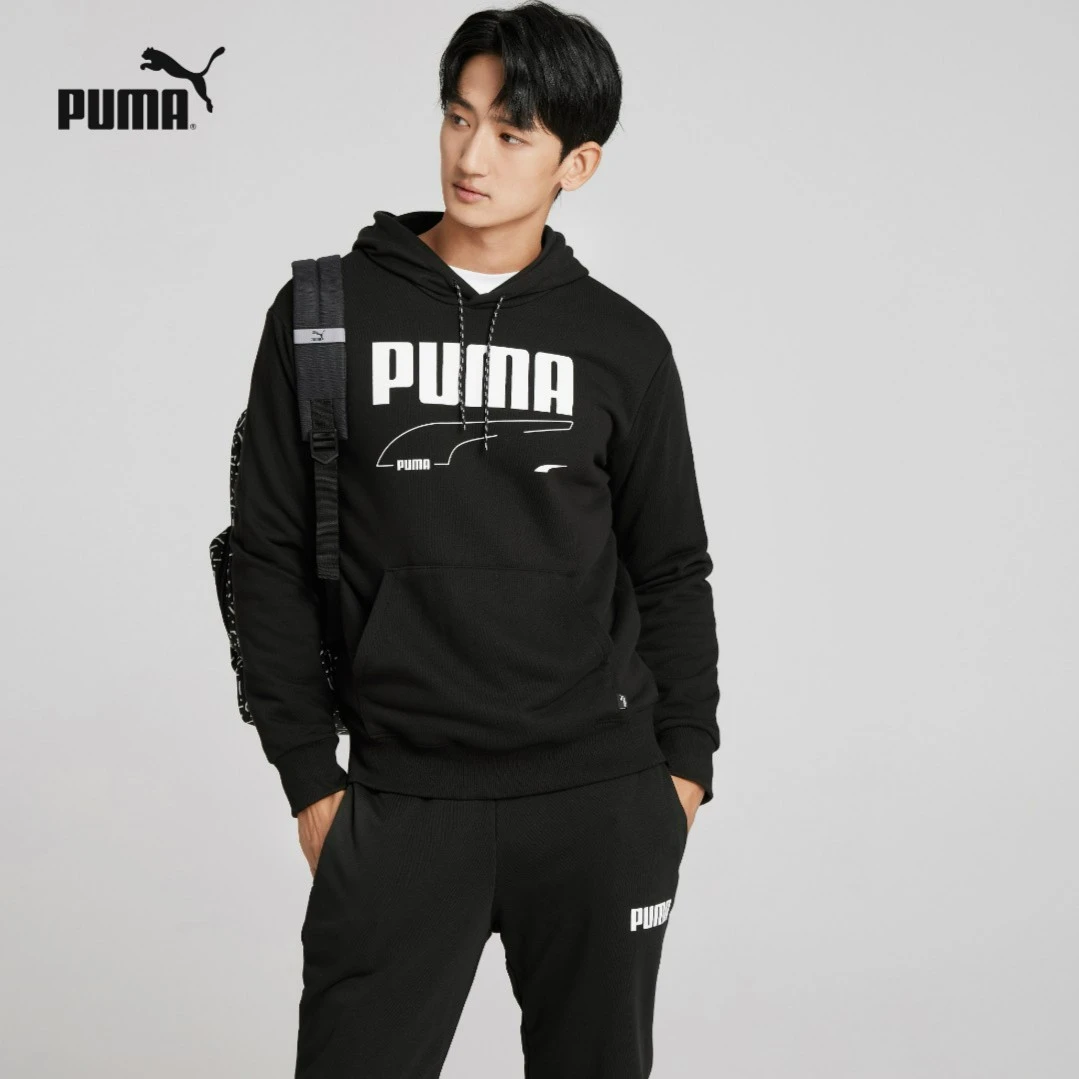 PUMA彪马官方 男女休闲运动时尚印花抽绳连帽卫衣 REBEL 588873