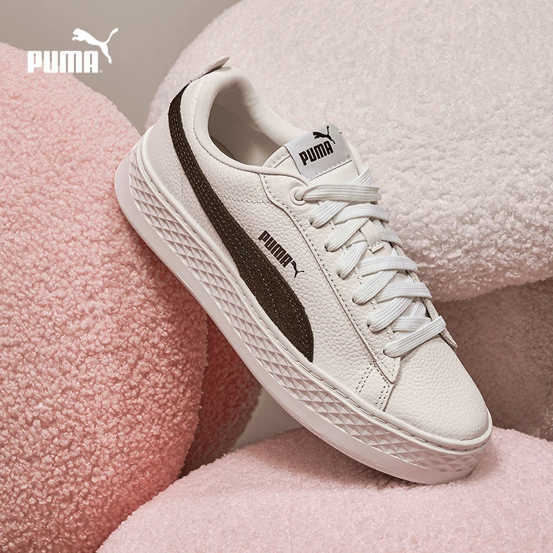 PUMA彪马官方女复古增高厚底休闲鞋小白鞋 SMASH PLATFORM 366487