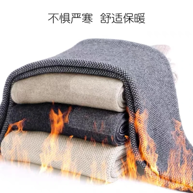 2023款  600克提花加厚修身保暖中高腰高弹力冬季山羊绒裤