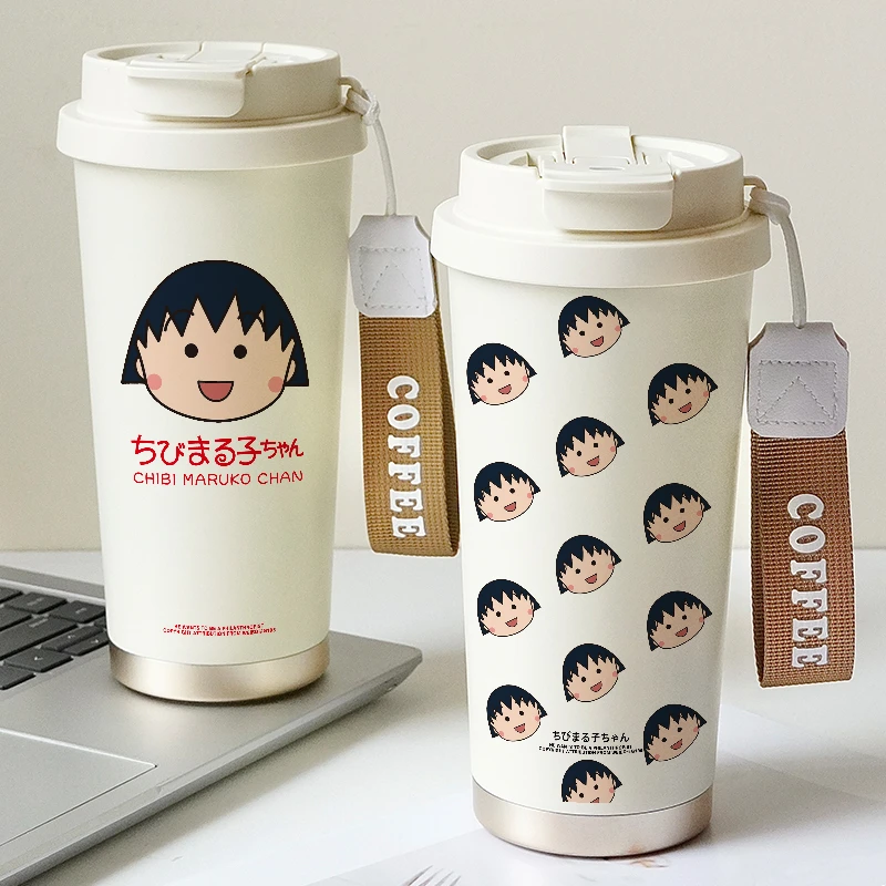 小丸子陶瓷保温杯吸管大容量便携式高颜值外带水杯子双饮咖啡杯