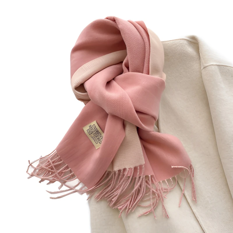 新款双面纯色仿羊绒围巾女加厚保暖冬季百搭围巾学生情侣围脖披肩