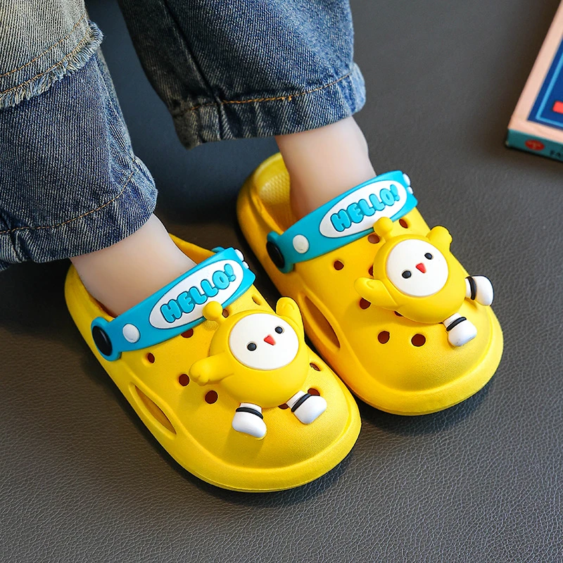 儿童拖鞋蛋仔派对软底洞洞女童鞋男童宝宝夏季两穿防滑韩系包头鞋