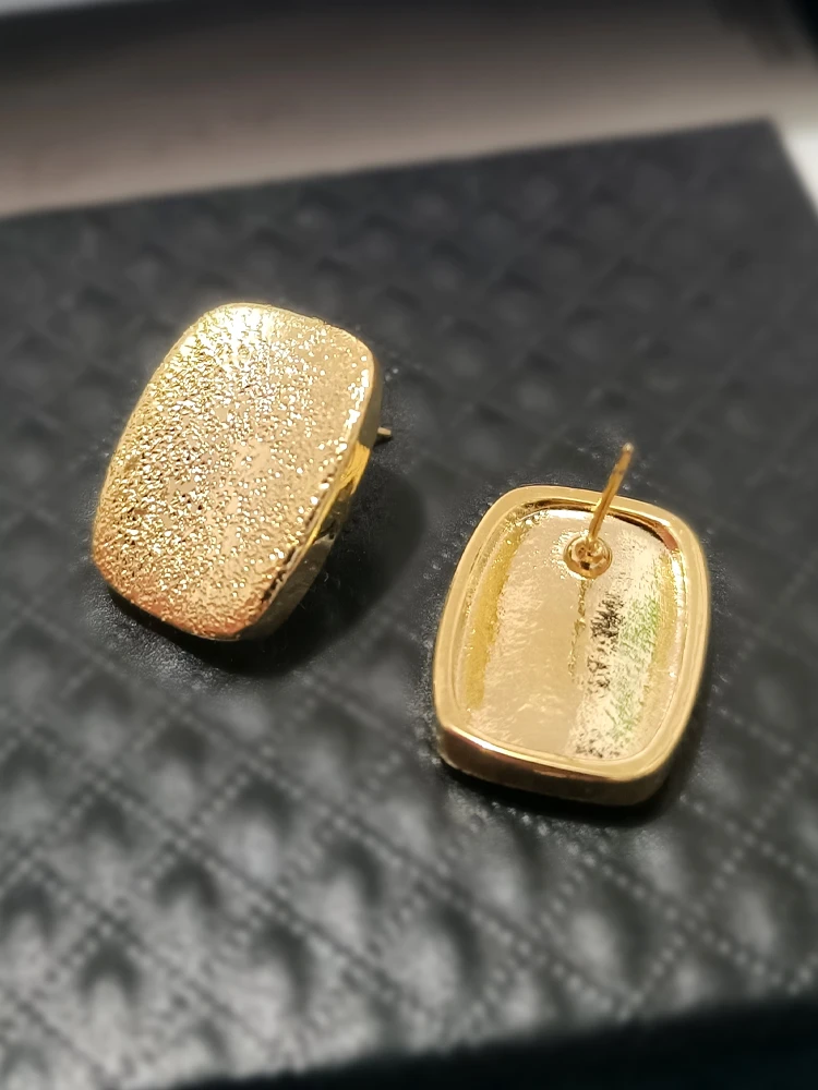 铜合金耳饰 #38几何形拉丝金属简约气质冷淡风时尚轻奢设计感