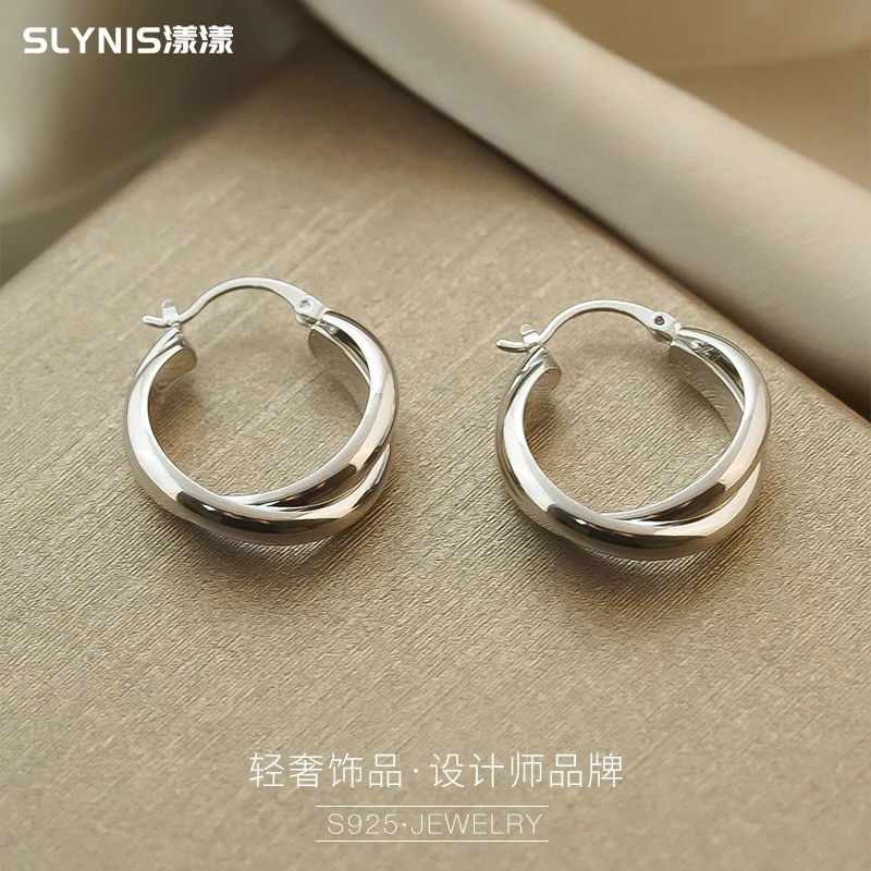 铜合金耳饰 【双环莫比乌斯】25年爆款设计师轻奢气质百搭耳环s1020