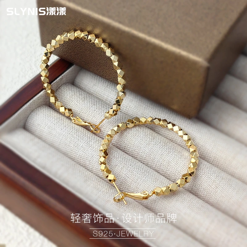 铜合金耳饰 【碎银几两】百搭设计感气质时尚简约耳圈平替好物#89