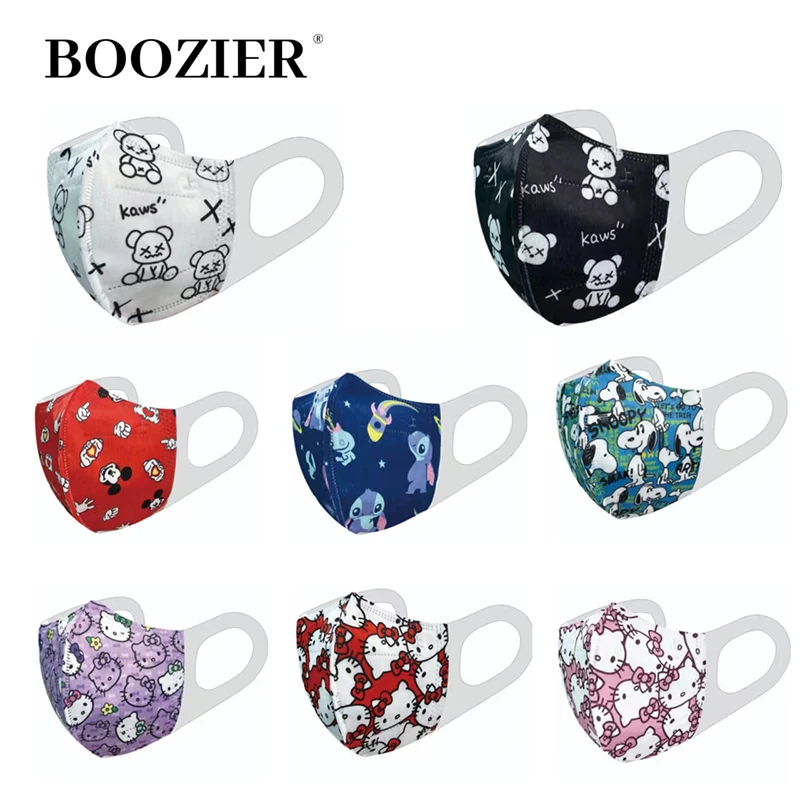 BooZier独立包装4-12岁儿童一次性口罩防护3d立体小孩卡通可爱