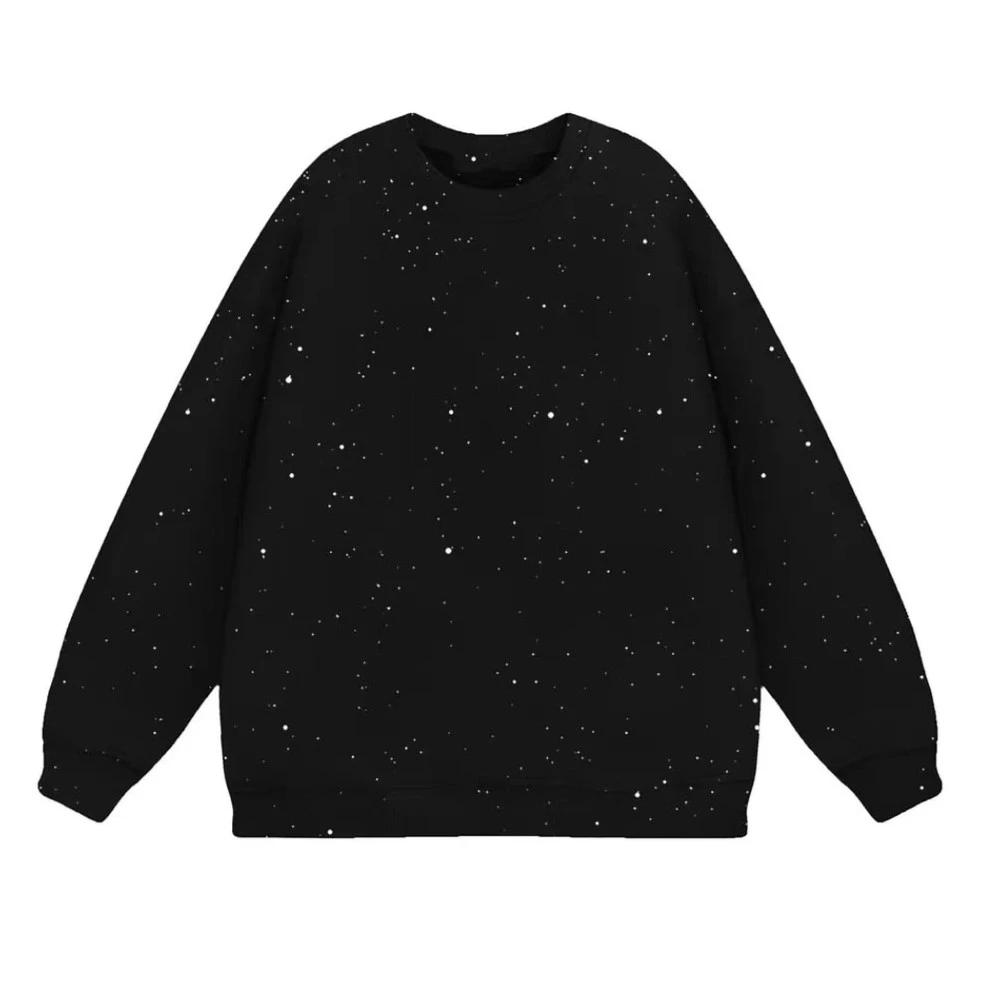 满天星卫衣亮晶晶轻奢爆款高档加绒百搭宽松潮流情侣圆领星空卫衣