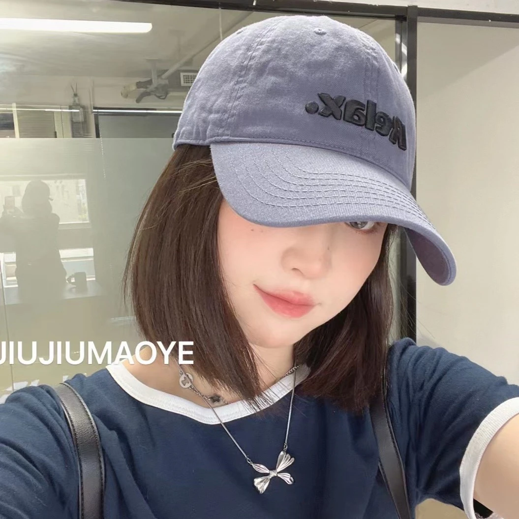 新款韩版女百搭立体字母刺绣棒球帽女街头休闲情侣帽子软顶鸭舌帽
