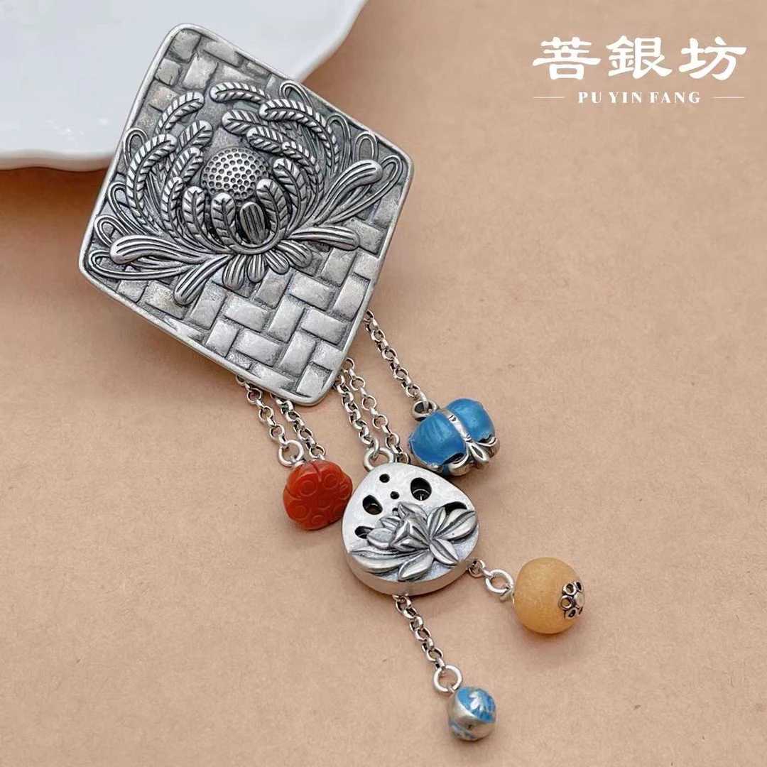 吊坠925银 【菩银坊】福到眼前 多宝流苏吊坠