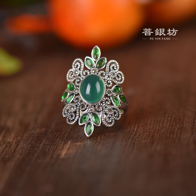 925银戒指 【菩银坊】绿森林戒指