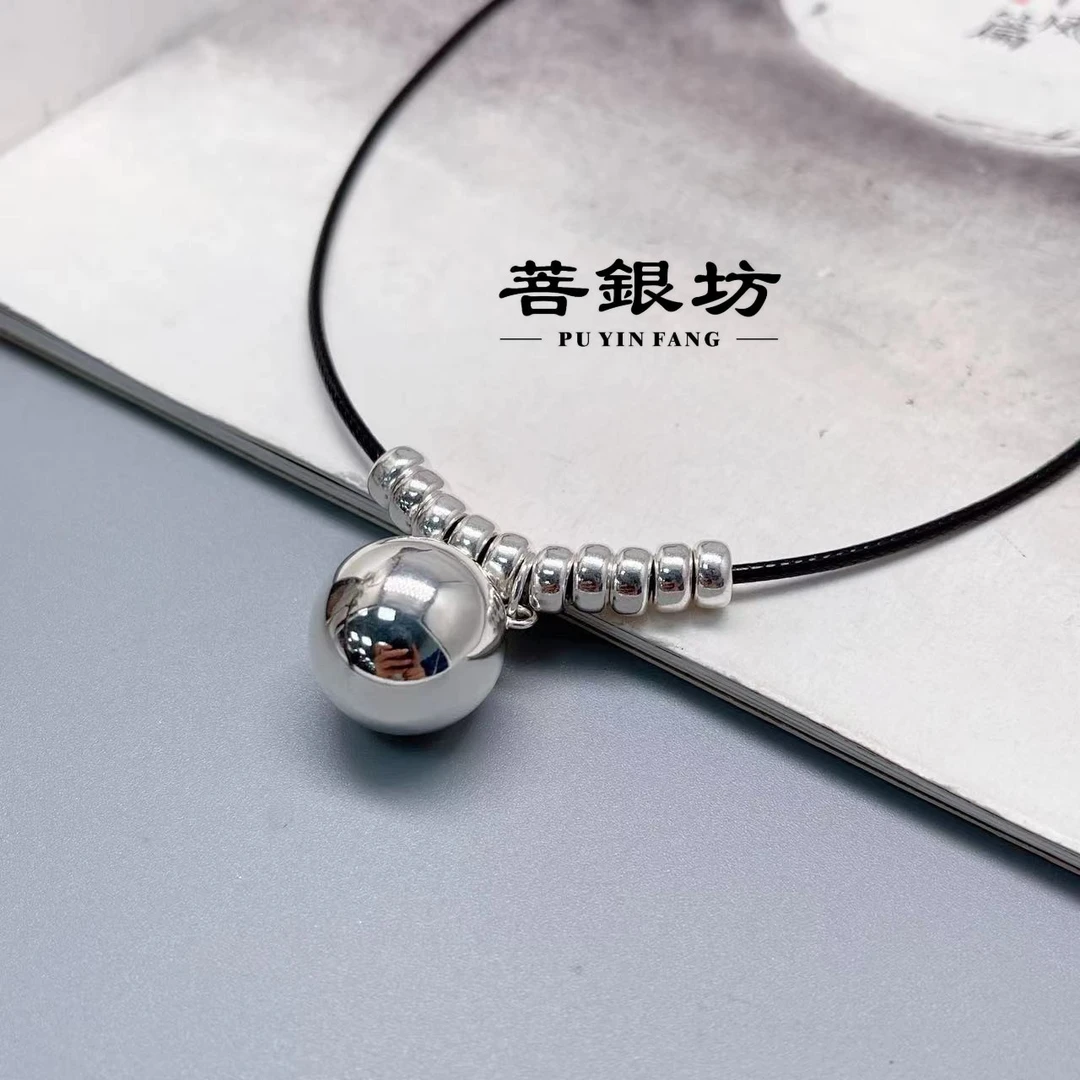 坠链均925银 【菩银坊】有求必应圆珠项链 45cm 珠珠 吊坠 时尚