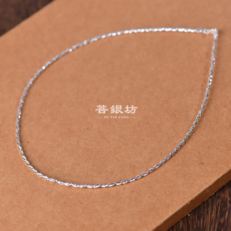 链子925银 【菩银坊】 双层麻花 银河系加粗项圈 2.0mm