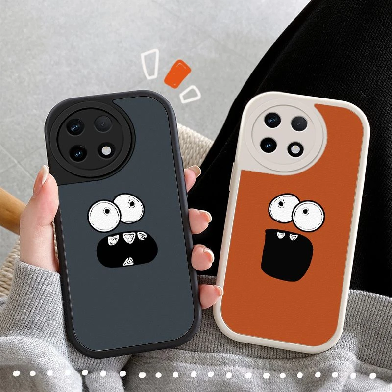 适用一加Ace2手机壳大眼睛小羊皮搞怪张嘴表情网红趣味男女