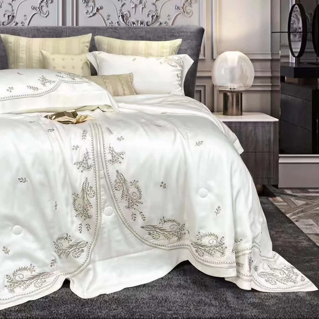 别墅定制款高端LF兰精天丝贡缎夏被四件套(含芯五件套）YW慕柳