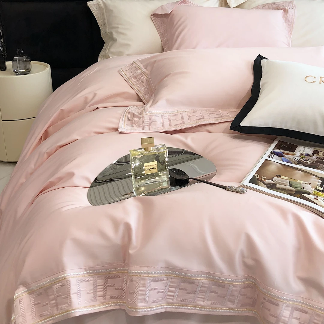 晴儿 轻奢贡缎刺绣长绒棉四件套  F系列