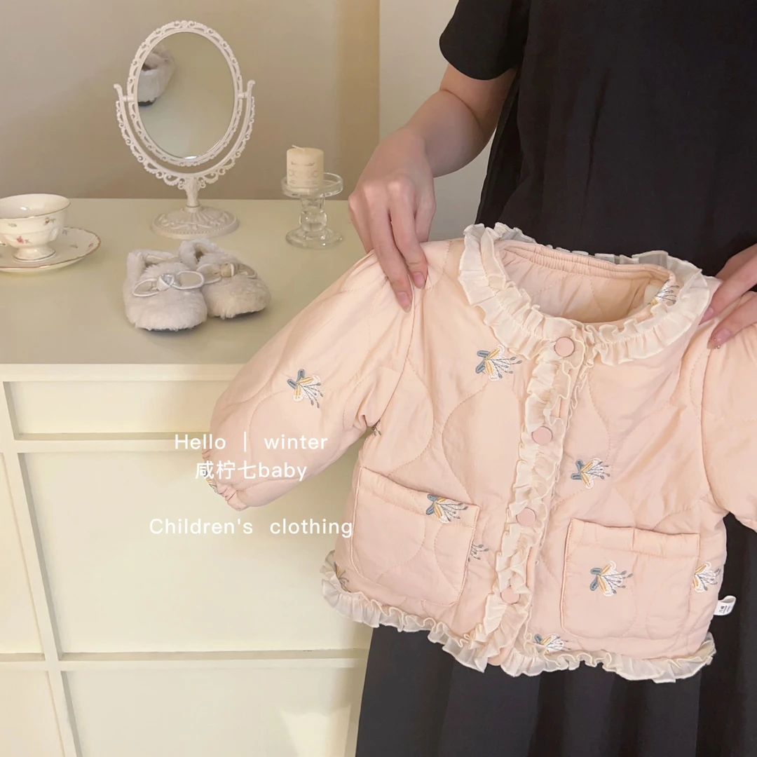 【现现】女童棉服外套秋冬装2023新款儿童棉袄女宝宝加绒夹棉冬季