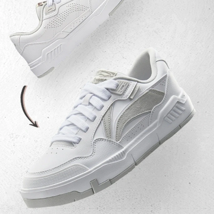 李宁COMMON 80s男子舒适百搭休闲拼接板鞋软弹经典休闲鞋 AGCU157