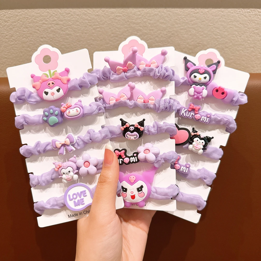 扎辫子发饰儿童库洛米头绳发圈女孩高弹力皮筋女童卡通不伤发发饰