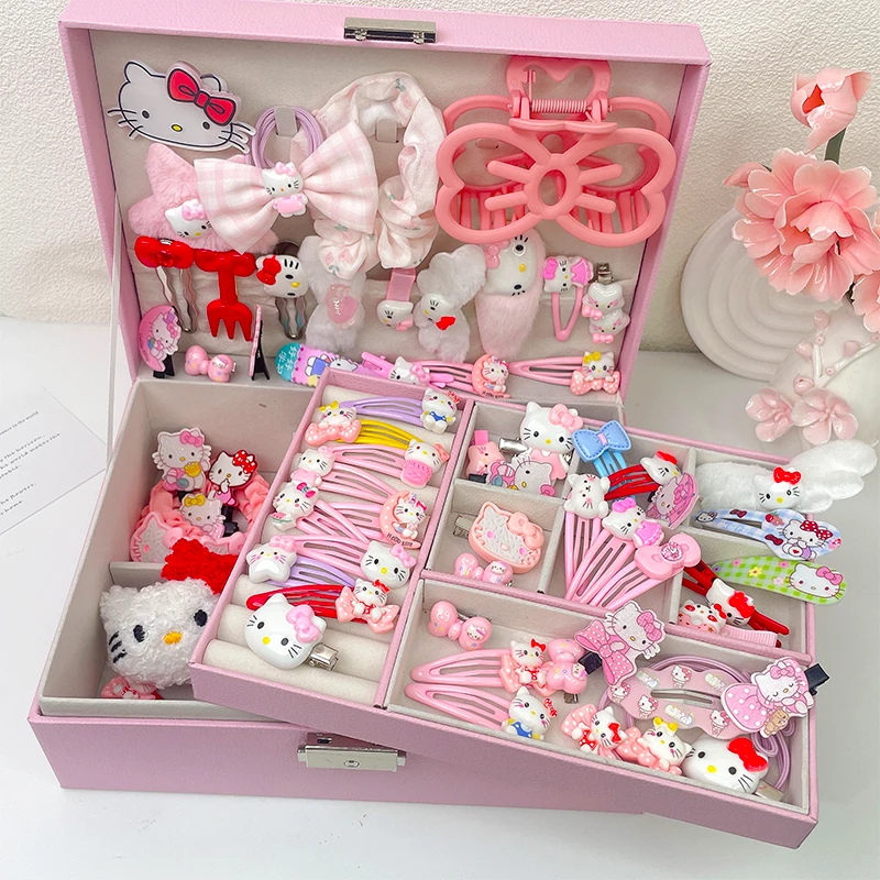 可爱凯蒂猫发饰套装 高端生日礼物盒 女孩学生发夹小公主发饰头饰