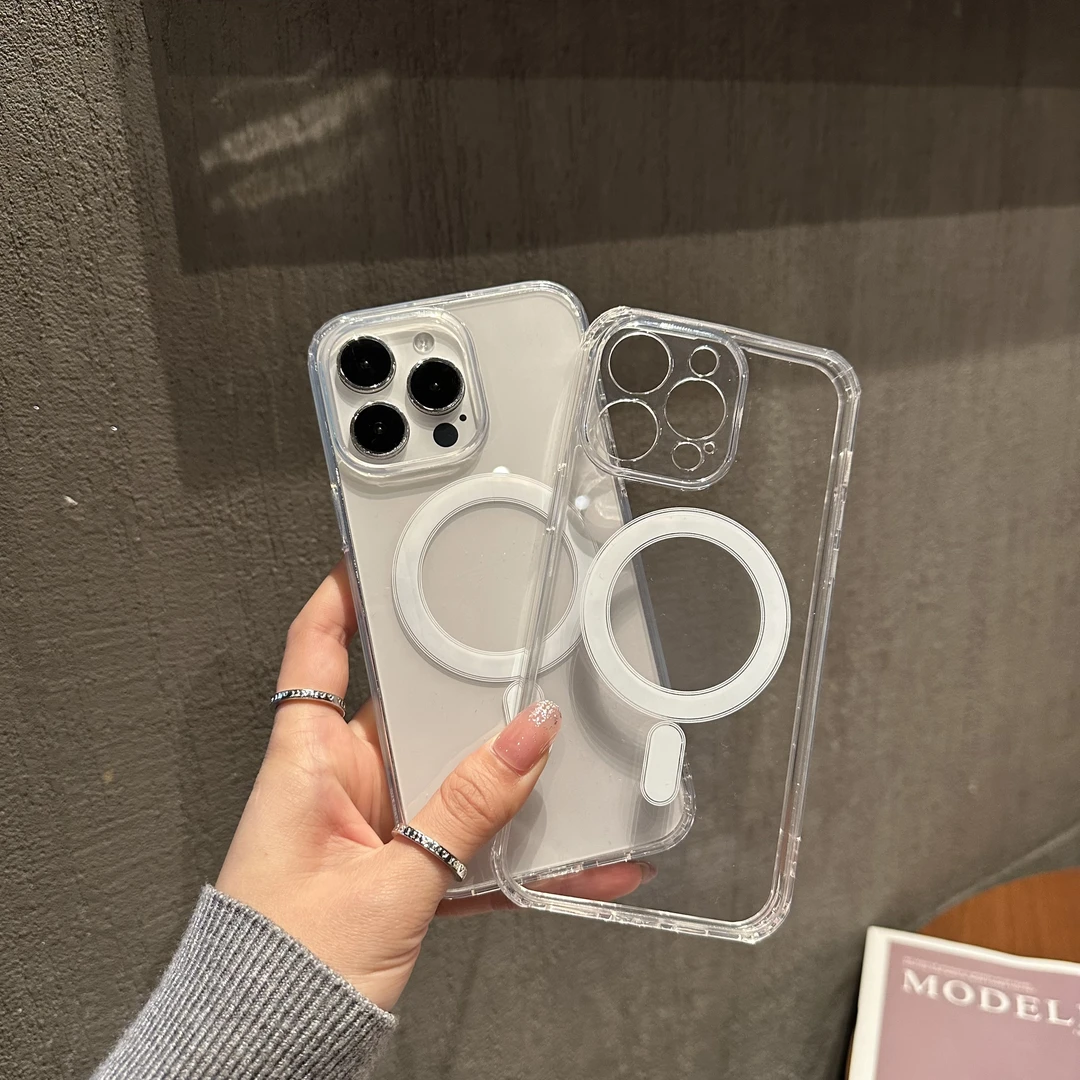 磁吸苹果14手机壳iPhone13promax亚克力12全包11防摔xr硬壳软边xs
