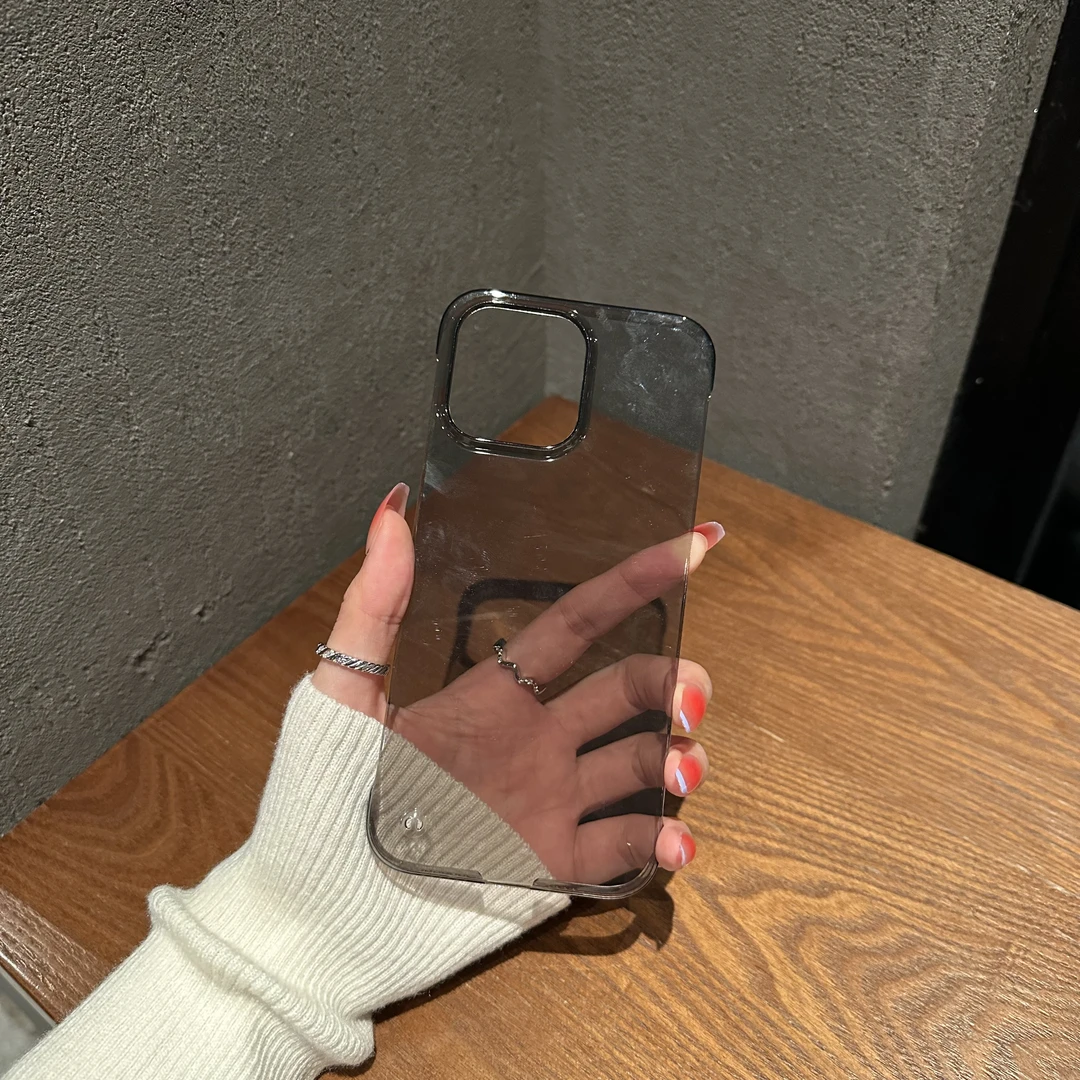 爆款苹果14Plus手机壳无边框超薄iPhone15promax透黑13/12硬壳x