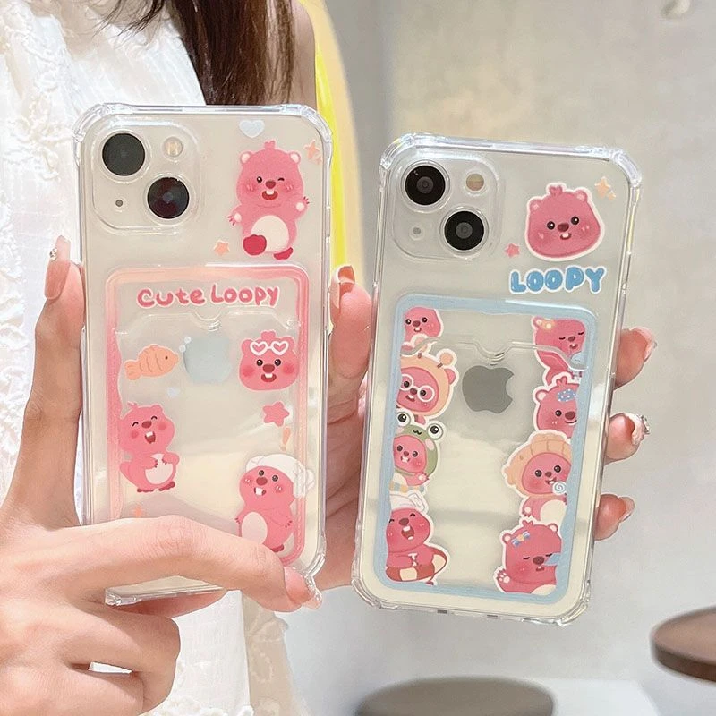 小海狸iPhone15promax手机壳拍立得苹果15plus插卡放照片透明软壳