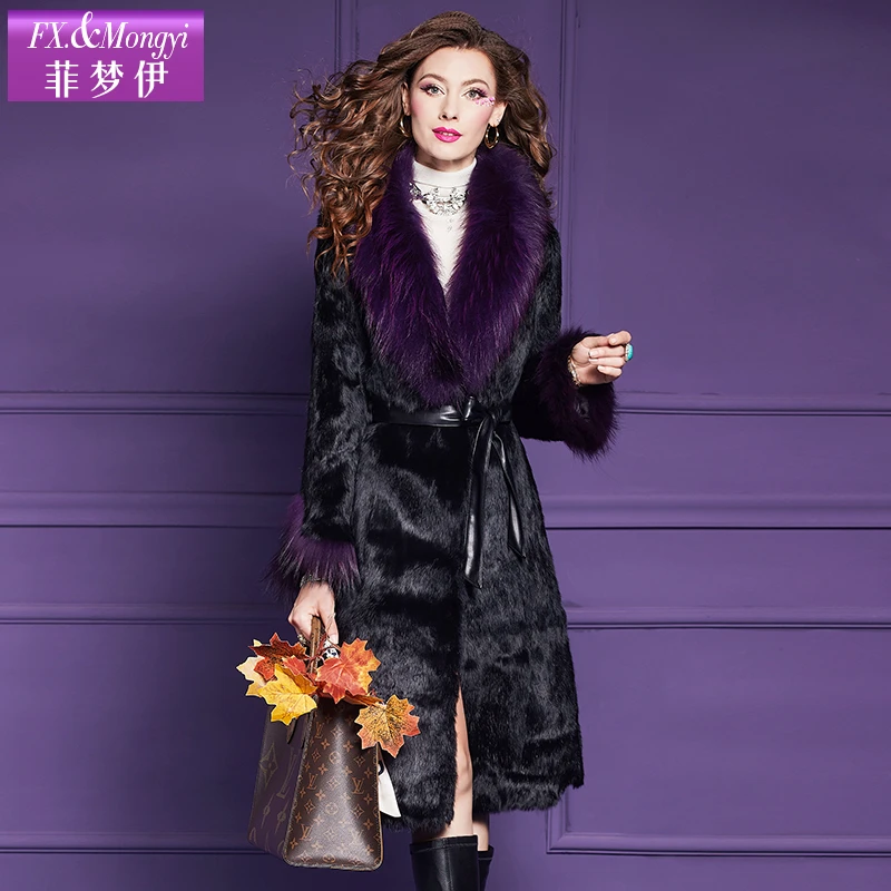 菲梦伊毛领皮毛一体冬季新款保暖时尚气质加厚外套61292