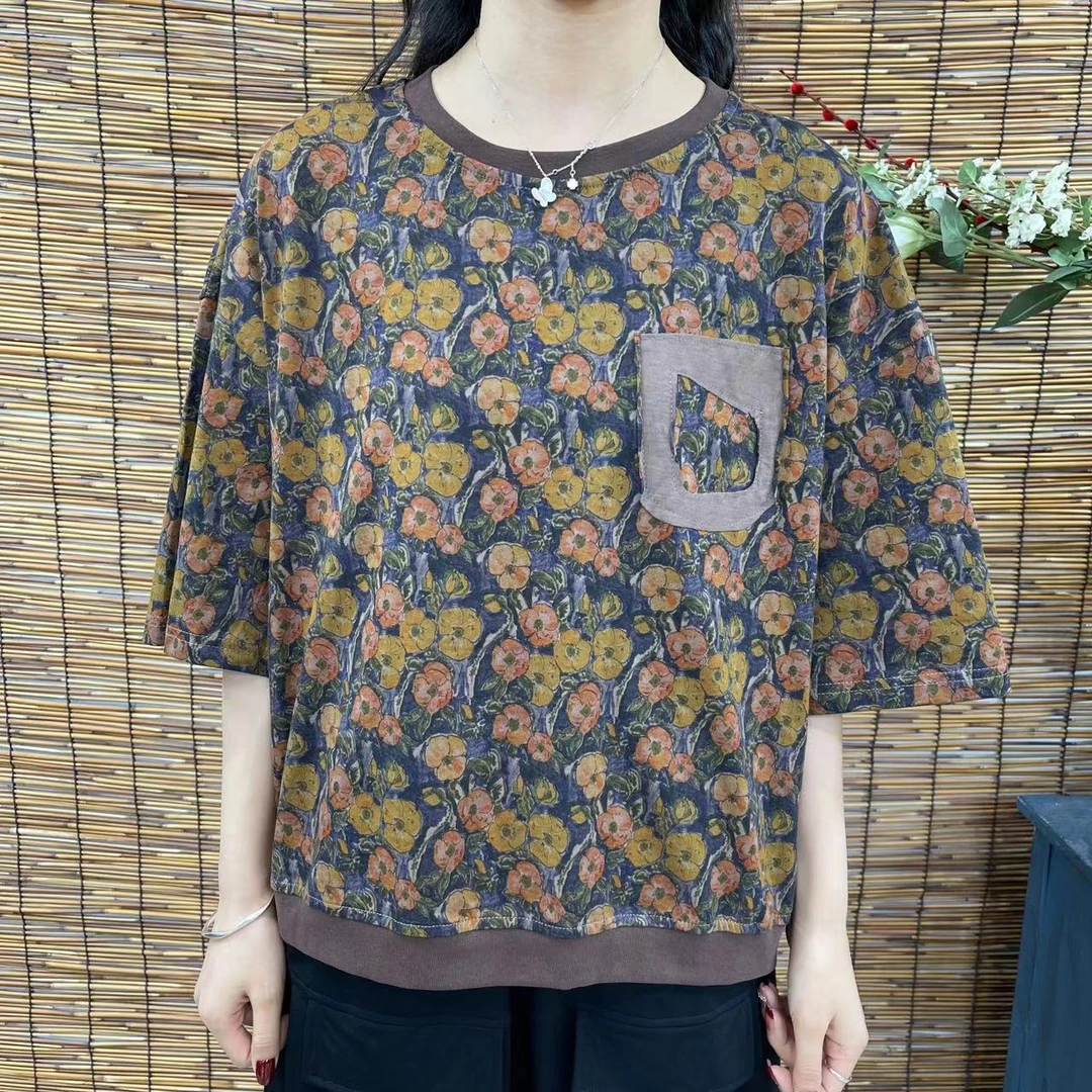 2656新款夏季宽松休闲时尚减龄短袖T恤