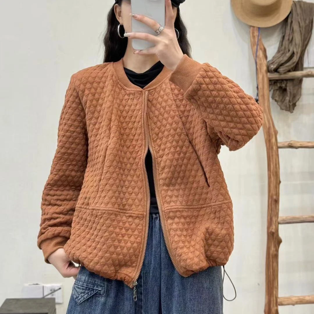 6057 新款春秋休闲百搭气质减龄纯色上衣外套