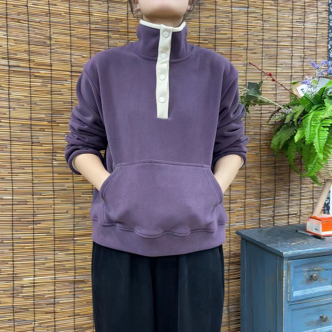7808新款加绒加厚秋冬休闲百宽松显瘦高领卫衣
