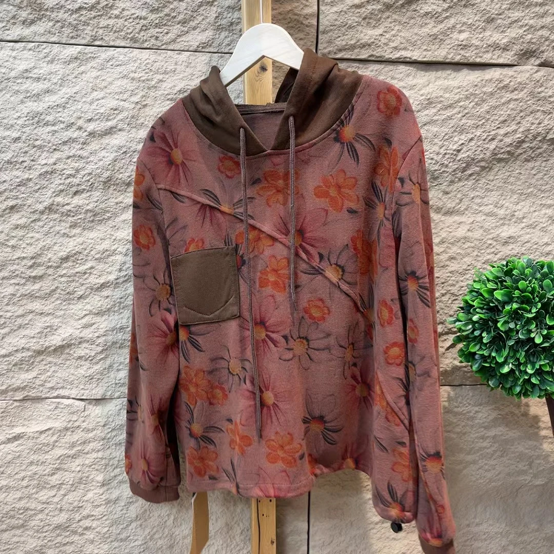 4874新款夏季简约休闲百搭长袖连帽T恤上衣