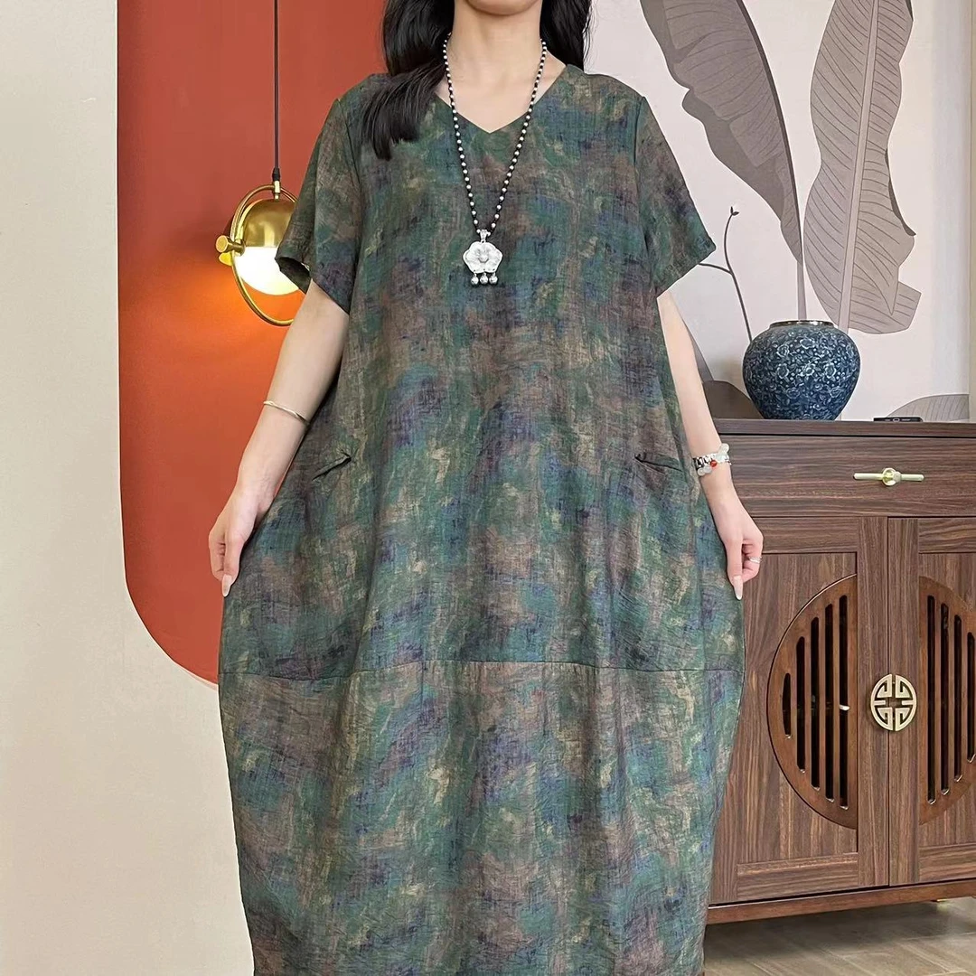 6934夏季新款时尚气质洋气减龄连衣裙